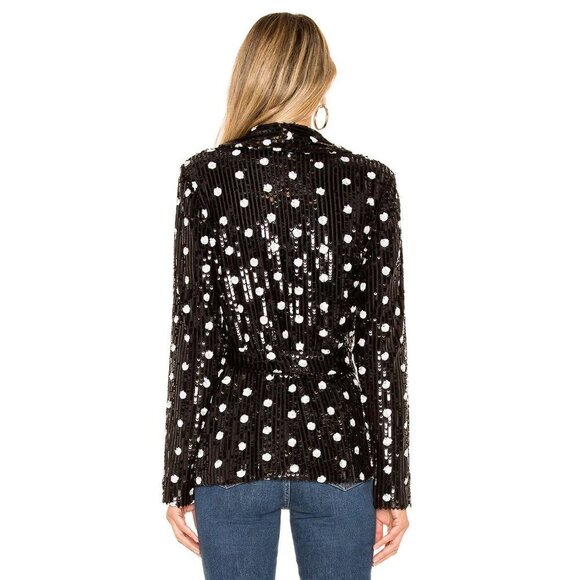 House of Harlow 1960 x Revolve Otto Blazer Blazer XS Black & White Polka Dot - Picture 12 of 14